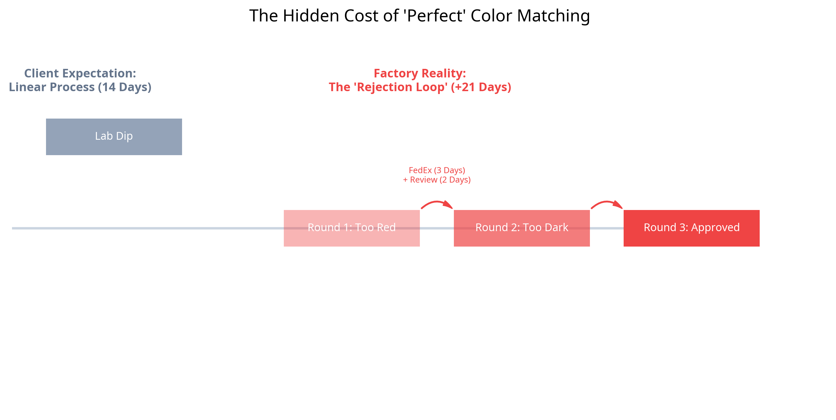 The Lab Dip Loop: Why Custom Pantone Matching Breaks Standard Lead Times